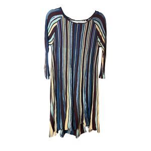 MOTH Anthropologie Womens Nora Colorful‎ Stripe Sweater Dress Alpaca Wool S